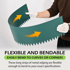 Landscape Edging Kit, Galvanized Steel Edging Landscape Lawn Edging Powder for Lawn Yard, Coated Bendable Metal Strips, No-Dig Hammer-in Edging Border w/Clips (8 INCH 6 PCS, Turquoise)
