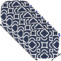 SleepMan Outdoor 17"x16" Chair Cushions with Ties Set of 6, Water Resistant All Weather U-Shape Seat Pads for Patio Garden Furniture Indoor Fade Resistant Patio Cushions (Blue Geo)