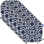 SleepMan Outdoor 17"x16" Chair Cushions with Ties Set of 6, Water Resistant All Weather U-Shape Seat Pads for Patio Garden Furniture Indoor Fade Resistant Patio Cushions (Blue Geo)