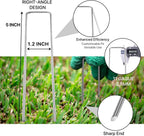 4 Inches Landscape Staples,Galvanized Garden Stakes Yard Stakes Garden Staples Prefect for Weed Barrier Fabric,11 Gauge Landscape pins for Tent,Balloons, Irrigation Tube. (5 Inch 80 Pack)
