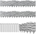 20Pcs Garden Edging Border, 21Ft Marbled Design Garden Landscape Edging Borders with 20 Pcs Stakes, Plastic Garden Fence Lawn Edging Border for Flower Bed, Yard, Patio, and Pathway Landscaping