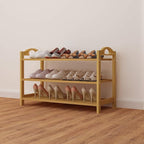 UDEAR Bamboo Shoe Rack 3-Tier Shoe Storage Organizer Entryway Shoe Shelf