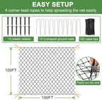 Bird Netting - 100’ x 100’ Poultry Netting with 1” Square Mesh for Chicken Coop, Bird Netting for Garden Protection, Heavy Duty Nylon Garden Mesh Netting for Fruit Tree Against Aviary, Deer, Squirrel