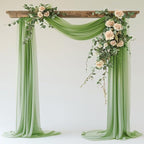 Wokceer Wedding Arch Draping 28.7" x 20FT Sage Green Sheer Fabric Backdrop for Ceremony, Birthday Party, Bridal Shower Decoration