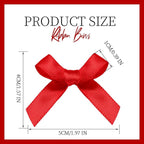 YGDZ 50 PCS Mini Red Bows, Red Satin Ribbon Bows, Small Bows for Crafts, Tiny Bow for Mother Day, Party Decorations, Balloon, Gift Box Packaging