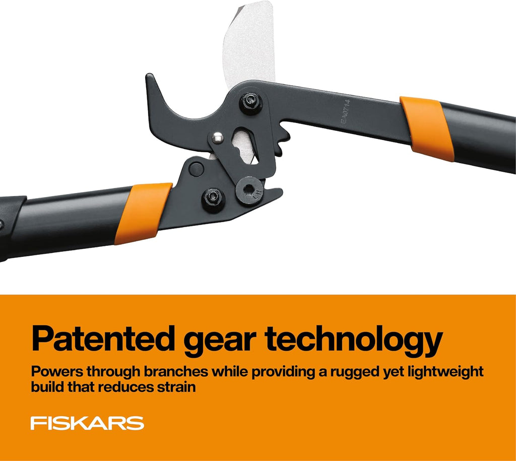 Fiskars 18-Inch Loppers for Tree Trimming, Heavy Duty, Sharp Bypass Steel Blade Tree Branch Cutter up to 1.5-Inch Diameter Cut Capacity, PowerGear2 Technology Multiplies Power, Hand Loppers