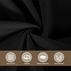 sancua Black Square Tablecloths 70x70 Inch - Fabric Table Cloth for Square or Round Tables, Washable Polyester Table Cover for Outdoor Party, Birthday, Decorative Display Tables