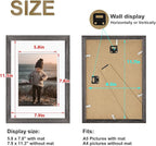 KINLINK A4 Picture Frame, Ash Black Solid Wood Frames with Acrylic Plexiglass for Pictures A5 with Mat or A4 without Mat, Tabletop and Wall Display Photo Frame 4 Pack