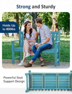 Outdoor Bench Weatherproof, 2-Person Garden Benches for Outdoors, All Weather HIPS Patio Bench Holds up to 800lbs, Never Rot or Fade, Comfort Bench for Porch, Garden, Patio, Backyard and Park