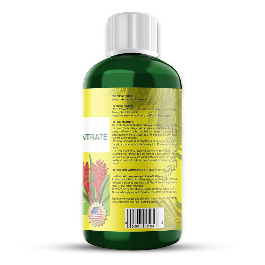 Organic Premium Kelp Seaweed Fertilizer - Bromeliad Fertilizer - Liquid Plant Food, Bromeliad Potting Mix Enhancer - Ideal for Bromeliad Plant & Live Plant Care (8 OZ)
