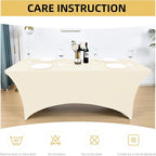 2-Pack 4ft Spandex Table Covers for Rectangular Folding Tables - Wrinkle Resistant Stretch Tight Table Cloths - Ultimate Fitted Table Protector for Parties, Banquet, and Wedding