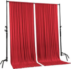 AK TRADING CO. 10 feet x 10 feet Polyester Backdrop Drapes Curtains Panels with Rod Pockets - Wedding Ceremony Party Home Window Decorations - RED (DRAPE-5x10-RED)