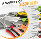 4 Pack Garden Pruning Shears Stainless Steel Clipper Kits, Handheld Garden Trimming Scissors with Sharp Blade Snips Scissors- Gardening Tools for Flowers Plant Branches (Curved & Straight Blade)