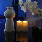 QIDEA 2”X4” Outdoor Waterproof Flameless Candles with Timer, Battery Operated Flickering Led Pillar Candles, Electric Plastic Fake Candles for Home Garden Wedding Halloween Xmas Decorations 4 Pack