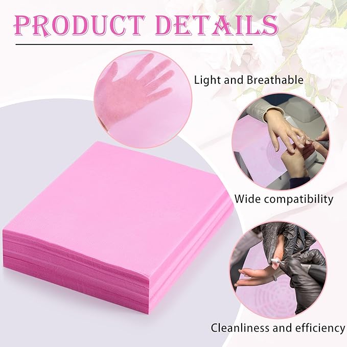 400 Sheets Nail Dust Collector Filter Paper Disposable Nail Dust Suction Collector Filters Paper Sheets Portable for Salon Spa Tech Supplies Accessories (Pink)