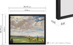 Poster Master Vintage Lady Astor Playing Golf at North Berwick Painting Print - Retro Golf Course Poster - Sports Art - Landscape Wall Design - Office or Living Room Wall Decor - 16x20 Black Framed