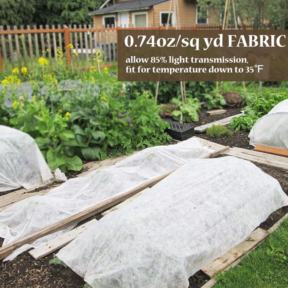Valibe Plant Covers Freeze Protection 10 ft x 30 ft Floating Row Cover 0.9oz/yd² Garden Fabric Plant Cover for Winter Frost/Sun Pest Protection (10FT X 30FT)