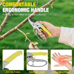 Yesker Pruning Shears Garden Shears 7.8" Professional Garden Scissors Sharp 65 Manganese Steel Blade Heavy Duty Clippers Hand Pruners for Cutting Fresh Flowers Branch Plant Trimming Gardening Tools