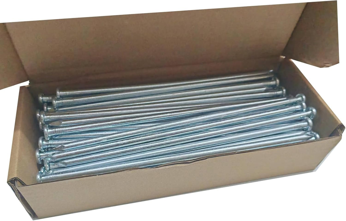 Metal Stakes, 10 Inch 50Pcs Galvanized Landscape Spikes,Garden Nails for Turf,Weed Barriers,Tent and More (50, Silver)