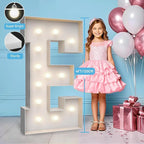 4FT Marquee Light Up Letters E,Party Decoration Large Marquee Light Up Letters with Weighted Water Bag,Pre-cut Foam Board Set Can Be Used for Birthdays,Weddings,Baby Anniversaries