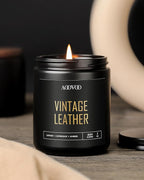 AOOVOO Scented Candles for Men - 4 Pack Candles for Home Scented, 28oz Soy Wax, 200 Hour Burn Time, Men Candle Set, Leather/Smoke & Vanilla/Whiskey Caramel/Lavender Candle Set