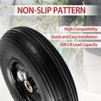 (2-Pack) 4.00-6 Wheelbarrow Tires, 13 Inch Pneumatic Tire and Wheel with 5/8" or 3/4" Bearings, 1.75"-5.75" Center Hub 4.00-6 Pneumatic Tire for Wheelbarrows, Trolleys, Garden Carts