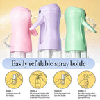 RMNJPW 3Pcs Continuous Spray Bottles For Hair,Ultra Fine Mister for Hair Styling, Plants, Cleaning, Salon, Misting & Skin Care (200ML Green+Pink+Purple)