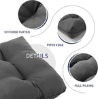 IPYNBAP Outdoor Bench Cushion, 48x18x5 Inch, Waterproof Bench Cushion for Outdoor/Indoor Furniture, Tufted Patio Bench Seat Cushion, Fade Resistant Outdoor Cushions for Porch Swing Couch, Dark Grey