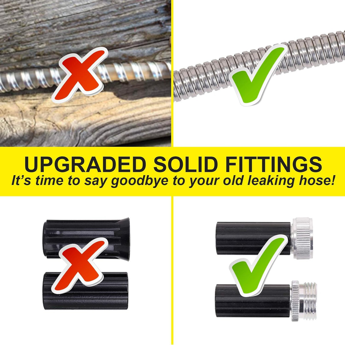FOXEASE Stainless Steel Garden Hose 75 ft - Metal Water Hose with 2 Nozzles, Lightweight, Tangle Free & Kink Free, Heavy Duty, High Pressure, Flexible, Dog Proof