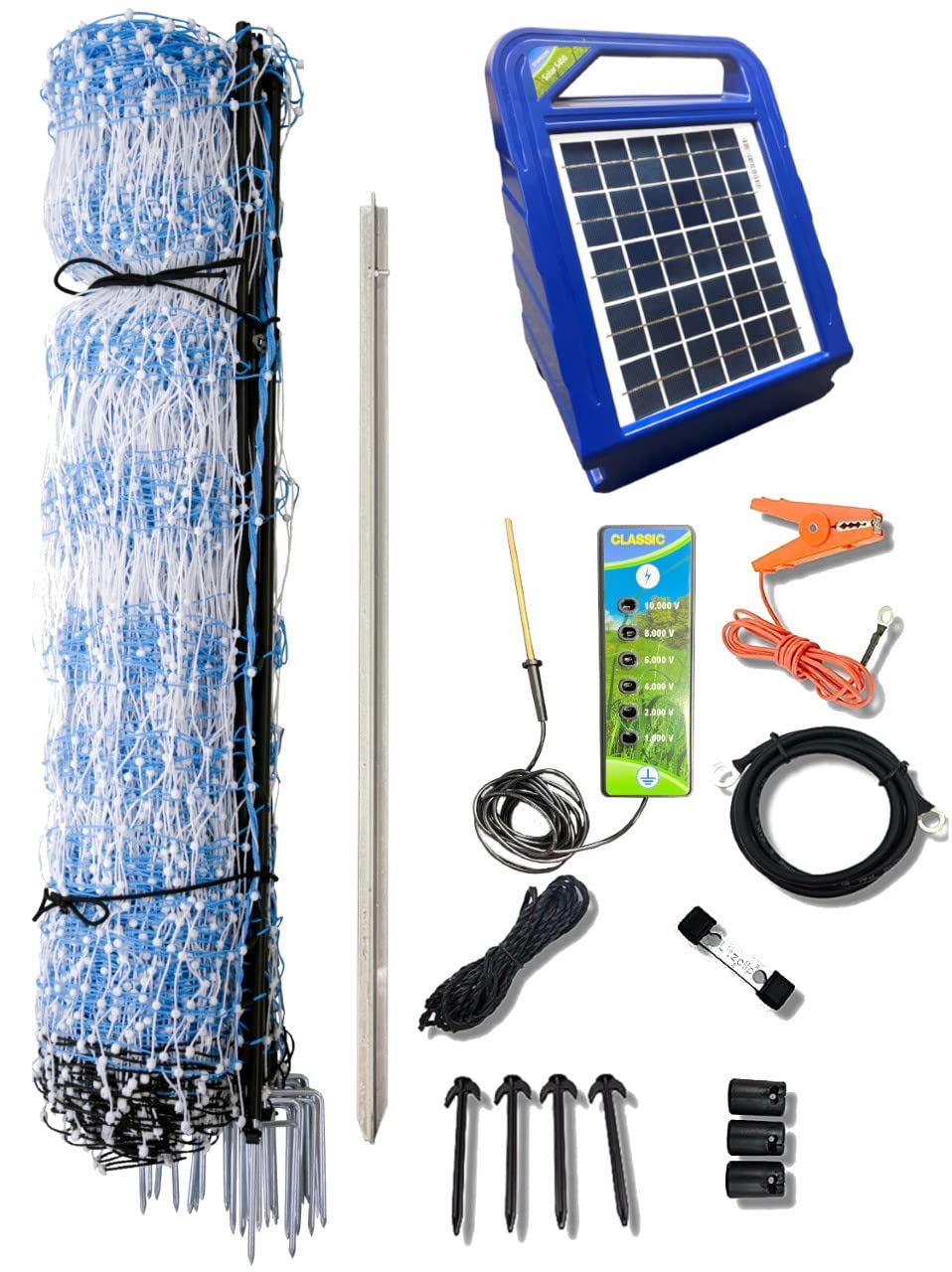 Starkline 42" x 164' Standard Electric Poultry Netting Solar Kit | All-in-One Electric Fence Kit for Backyards, Homesteads, Farms, and Ranches