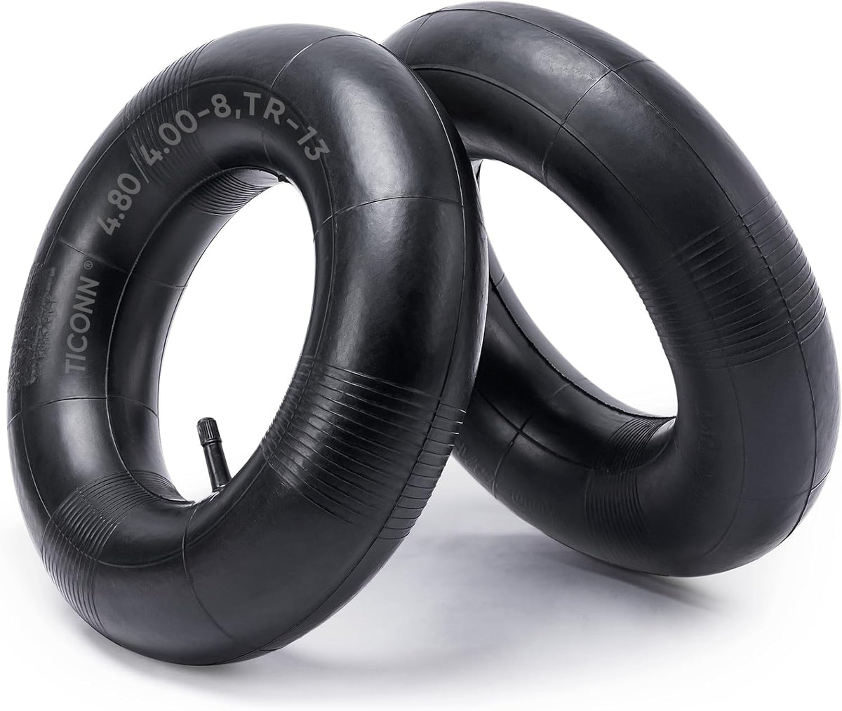TICONN 4.80/4.00-8 Inner Tube, 2 Pack Inner Tire Tube for Wheelbarrow Tires, Replacement Tube with TR-13 Straight Valve Stem for Wheelbarrows, Mowers, Hand Trucks