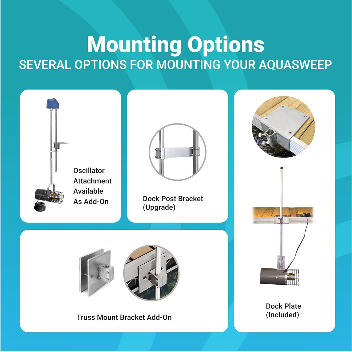 Scott Aerator 3/4 Horse Power 230V Muck Blaster - 50ft Cord | 3/4 Horse Power Aquasweep w/Truss Mount | Water Circulator | Water Agitator | Water Mover | Muck Blower