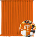 10 x 7 Feet Orange Backdrop Curtain for Partie, Background Curtains for Photoshoot, Birthday, Wedding, Halloween, Thanksgiving, Christmas Day, New Year Party Decorations 5Ft x 7Ft, 2 Panels
