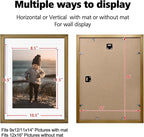 KINLINK 12x16 Picture Frame Brown, Solid Wood Frames with Acrylic Plexiglass for Pictures 11x14/9x12 with Mat or 12x16 without Mat,Wall Display Photo Frame, Set of 4