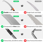 Walensee Pole Saws for Tree Trimming 10FT Lightweight Manual Stainless Steel Extension High Pole Pruning Pole Saw with Blade for Trimmer Branches Pole Cutter Pole Pruner at Forestry Yard Garden Patios
