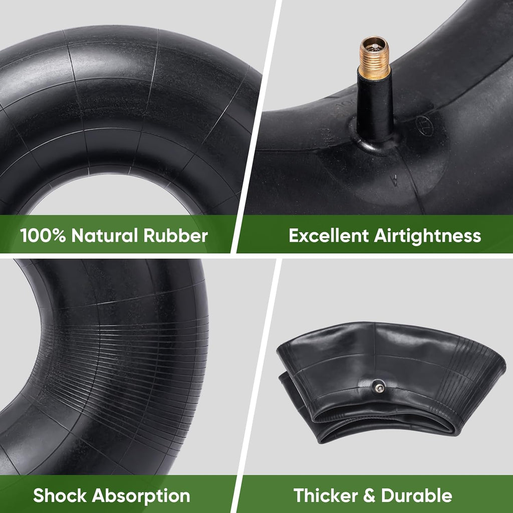 TICONN 13x4.00-6, 4.10/3.50-6 Tire Inner Tube, 2 Pack Inner Tire Tube for Wheelbarrow Tires, Replacement Tube with TR-13 Straight Valve Stem for Wheelbarrows, Lawn Mowers, Hand Trucks