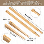 WILLBOND Wheel Barrow Handles Wood Replacement 59'' Wheelbarrow Handles Kit with 2 Wheelbarrow Wedge Heavy Duty Wood with Tough Seal Coat and Pre Drilled Holes for Wheelbarrows, Easy Install