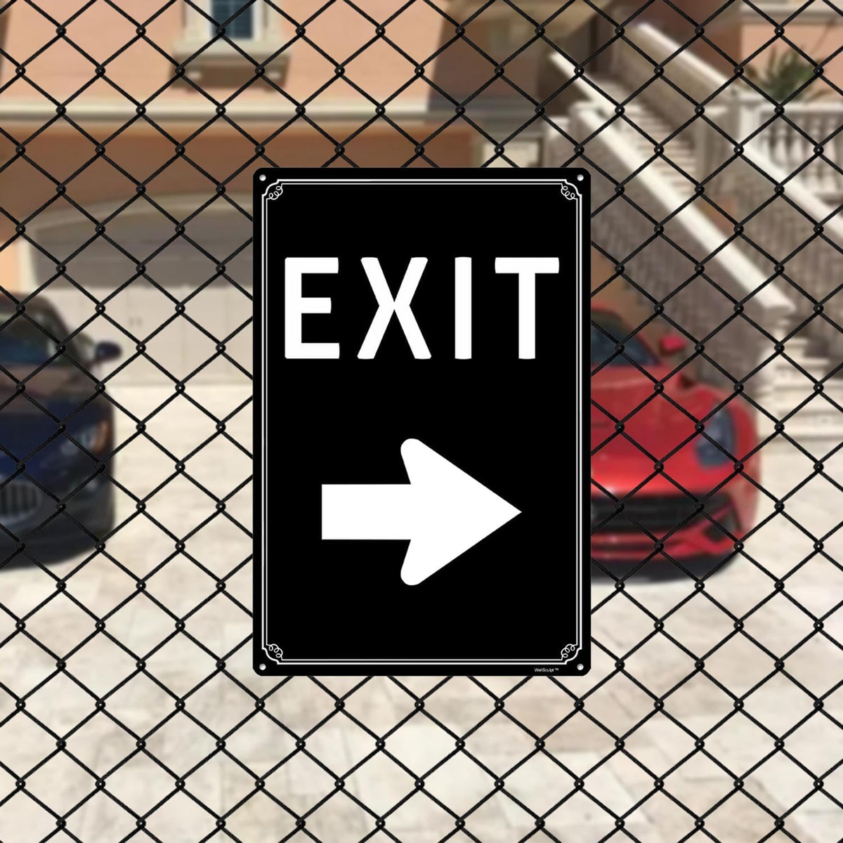 12x16" Exit Sign With Left Arrow - High-Intensity Aluminum Parking Lot Sign, Weatherproof & Fade-Resistant, Ideal for Outdoor & Indoor Use - Curbside Sign