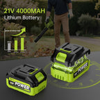 Leaf Blower Cordless, Electric Blower with 2×4.0Ah Batteries & Charger, 6-Speed, Powerful Lightweight 21V Blower Kit for Lawn, Patio, Car Drying and Light Snow, Lightweight Handheld