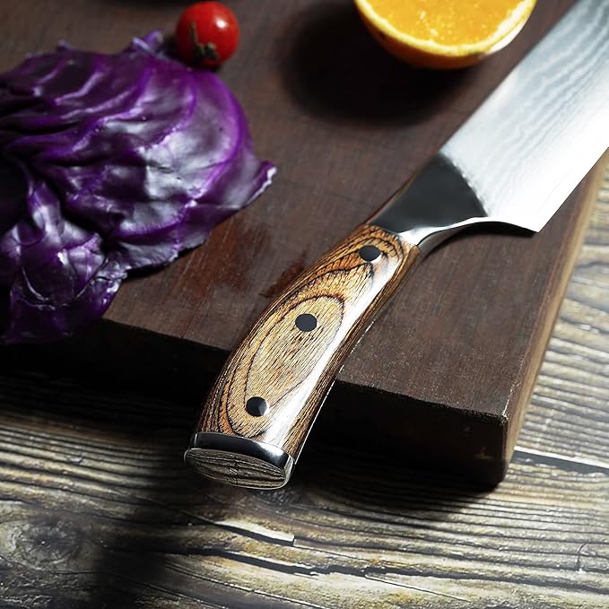 Latim's Professional Santoku Chef Knife 7 inch，Damascus Kitchen Knives Made of Japanese VG-10 Stainless Steel with Unique Pattern，Ultra Sharp Blade and Ergonomic Handle