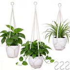 YIBOT 3 Pack Macrame Plant Hanger Indoor Hanging Planter for Plants Holder