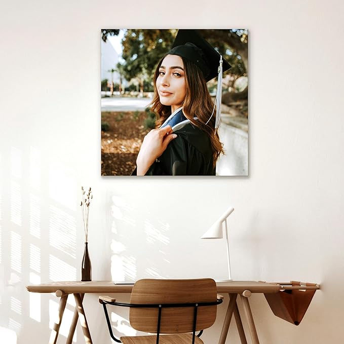 Custom Graduation Canvas Prints with Your Photos,Graduation Decorations, Personalized Graduation Canvas Wall Art Gifts Idea for Daughter, Son, Sibling or Friend (24" X 24")