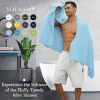 Hailea Extra Large Bath Towels Set 35x70 Inches - Blue Luxury 600 GSM Oversized Bath Sheet Towel,Ultra Soft Microfiber - Quick Dry,Highly Absorbent Shower Towels Spa Hotel Bathroom Towel Set (4-Pack)