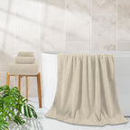 4 Piece Oversized Bath Towels Set 35x70 Inches, Cream Extra Large Soft Bath Sheet Chair Towels 600 GSM Highly Absorbent Quick Dry Towels Set for Bathroom Hotel Spa