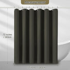 Brown Shower Curtain Waffle Weave Textured Fabric Heavy Duty Shower Curtain Set for Bathroom, Waterproof 256GSM Weighted Hotel Quality Luxury Bath Curtain Set with 12 Hooks, 72Wx72H