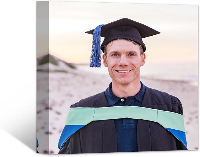 Custom Graduation Canvas Prints with Your Photos,Graduation Decorations, Personalized Graduation Canvas Wall Art Gifts Idea for Daughter, Son, Sibling or Friend (8" X 8")