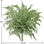 Fake Plants Stem Artificial Boston Fern 19" Green Fake Greenery Branches 2 Pcs UV Resistant Faux Plant Bushes for Home Indoor Outdoor Garden Wedding Bouquet Table Decor