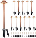 Low Voltage Landscape Path Light Solid Brass, 3 Color Temp Selectable LED Driveway Lights Waterproof, Hat Shaped 12V Wired Copper for Walkway Garden with 3W 270LM G4 Bulb (12 Pack)