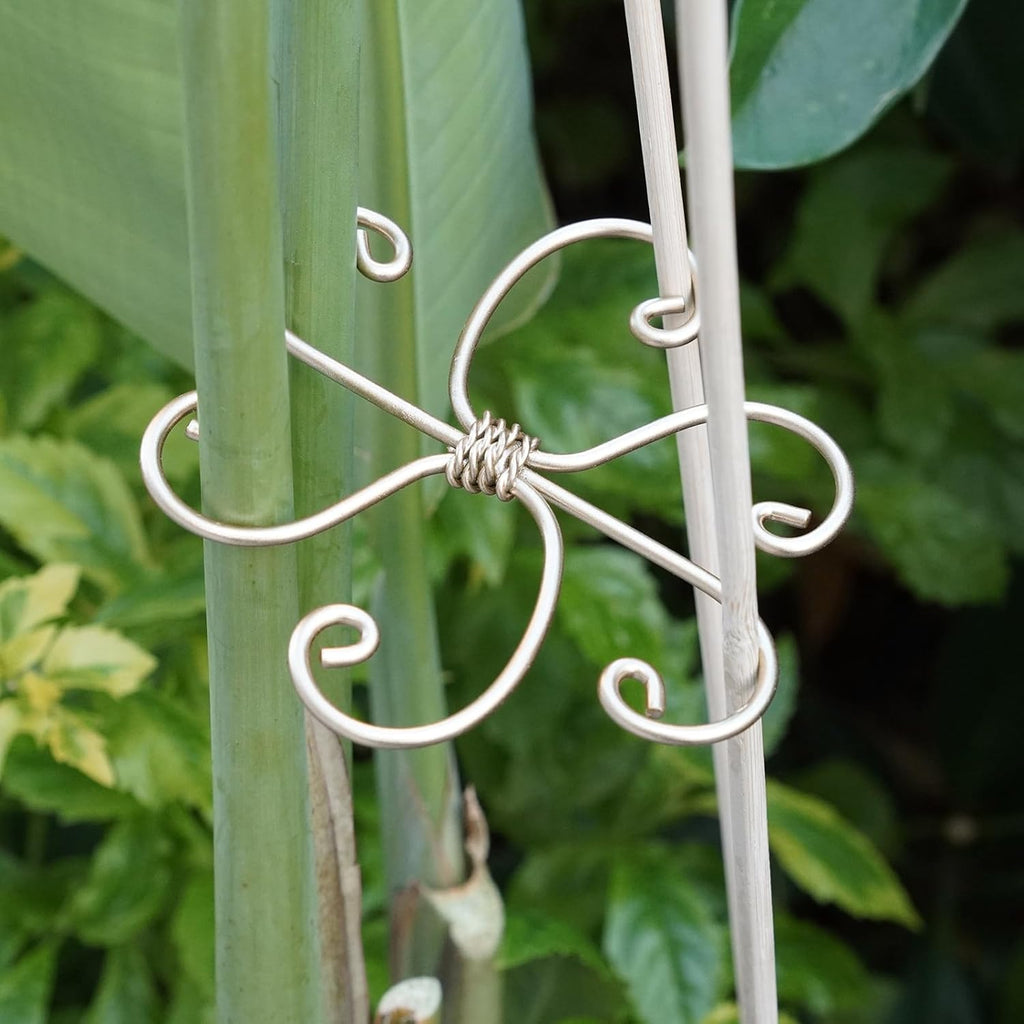 5PCS Plant Stem Support - Durable 5pcs Iron Grapple Holder for Monstera & Climbing Plants, Unique Design for Optimal Growth, Bamboo Clamp Set for Leaf Stabilization and Support (Gold)