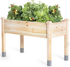 MIXC 331lb Capacity Sturdy Wooden Raised Garden Bed Outdoors with Legs